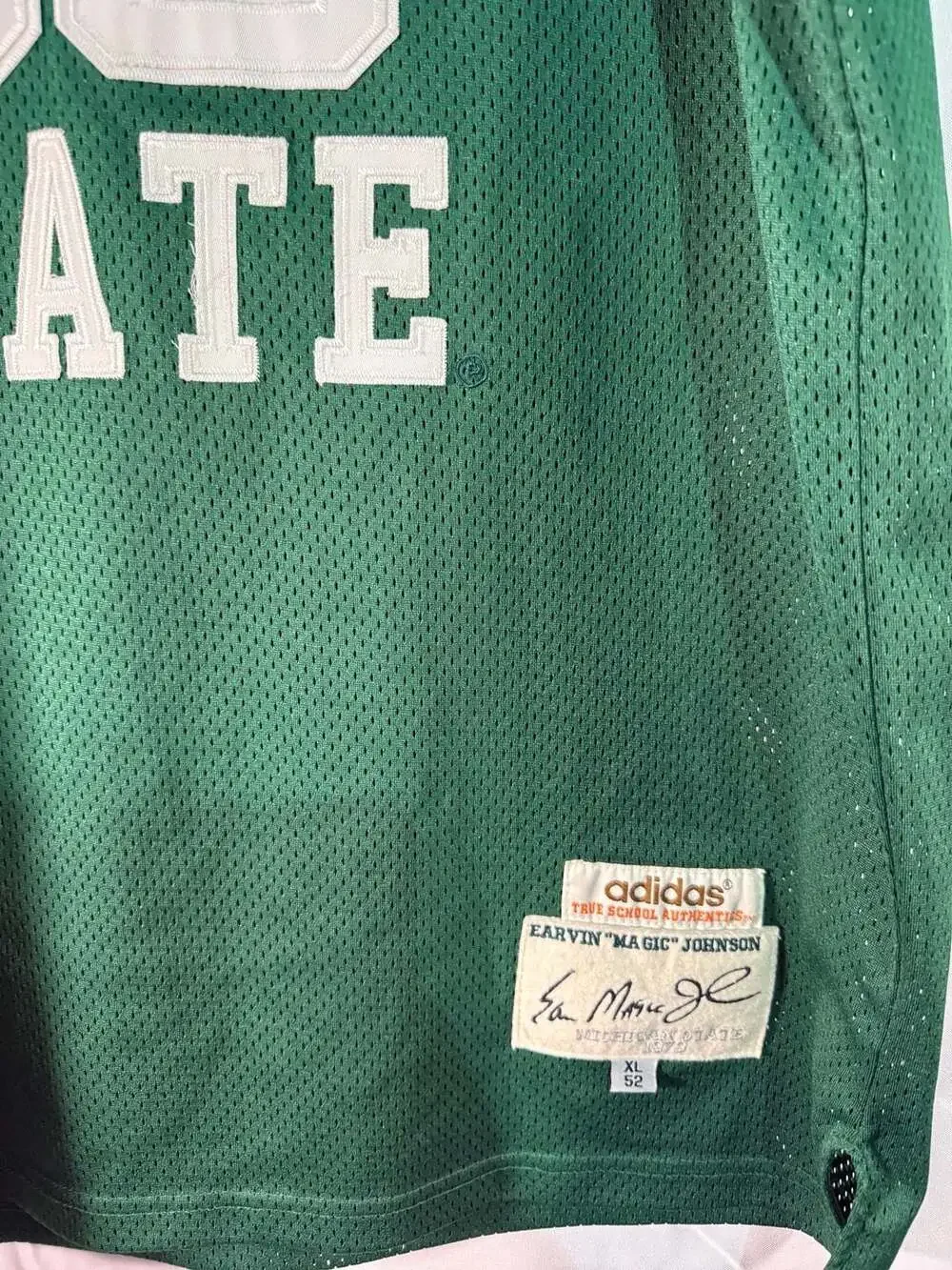 Vintage Adidas True School Earvin Magic Johnson Michigan State Spartans #33 Bask
